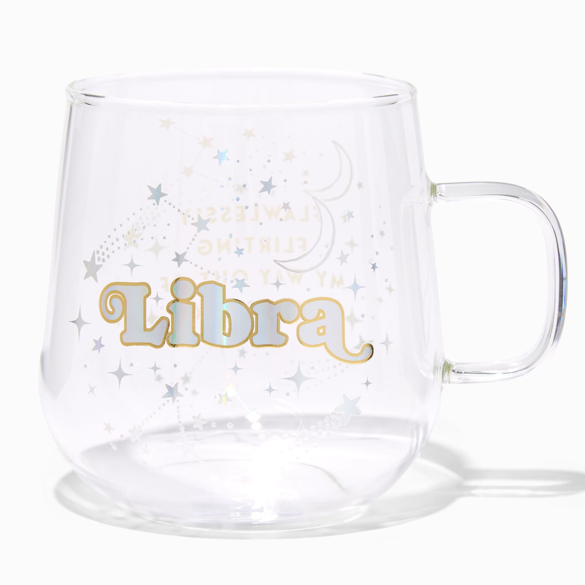 View Claires Zodiac Glass Mug Libra information