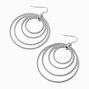 Silver-tone Twisted Ring 1.5&quot; Drop Earrings ,
