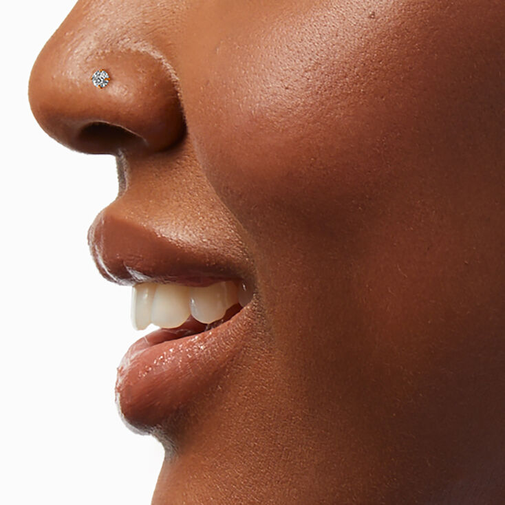 20G Gold-tone Stainless Steel Mixed Nose Studs &amp; Hoop - 6 Pack,