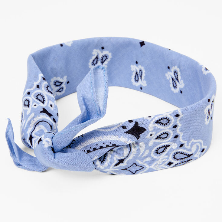 Paisley Bandana Headwrap - Blue,