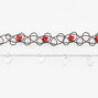 Red &amp; Silver Hearts Mixed Choker Necklaces - 2 Pack,
