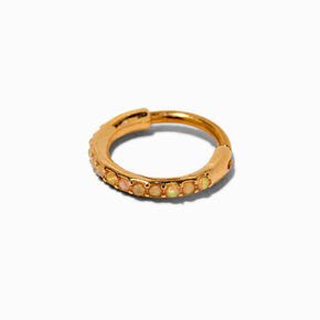 18G Gold-tone Stainless Steel Opal Hoop Clicker Nose Hoop,