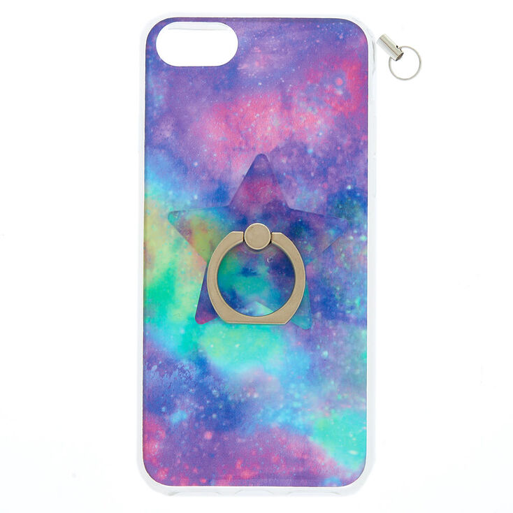 Galaxy Ring Stand Phone Case with Lanyard - Fits iPhone 6/7/8,
