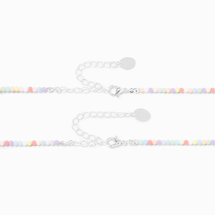 Best Friends UV Color-Changing Gummy Bear Beaded Choker Necklaces - 2 Pack,