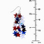 Red, White, &amp; Blue Foil Stars Drop Earrings,