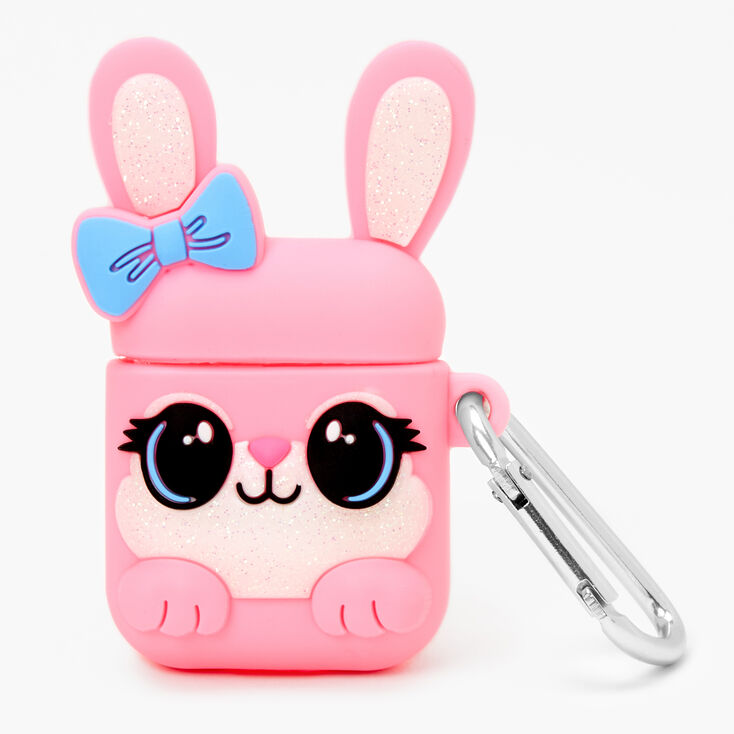 Claire's Étui pour écouteurs en silicone lapine coquette rose - Compatible avec les AirPods® de Apple