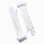 Fluffy Marabou Trim White Arm Warmers,