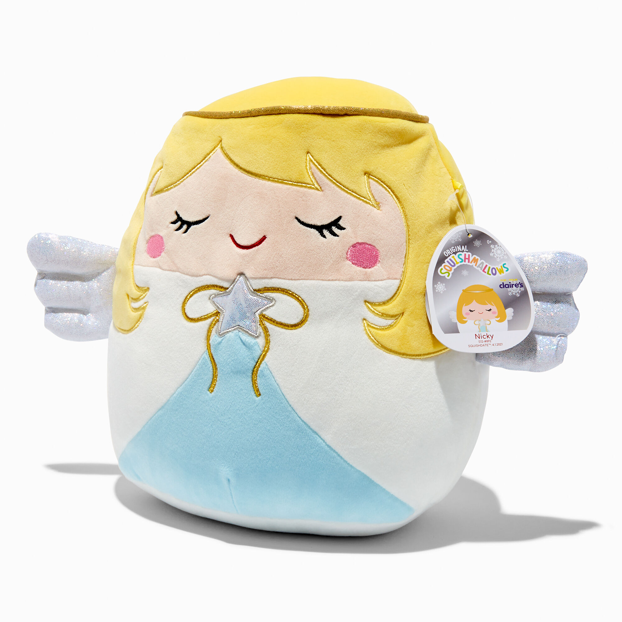 Squishmallows™ Claire's Exclusive Nicky Angel Plush Toy,