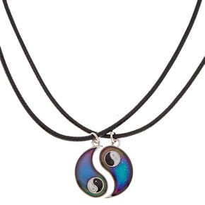 Best Friends Mood Yin Yang Pendant Cord Necklaces - 2 Pack,