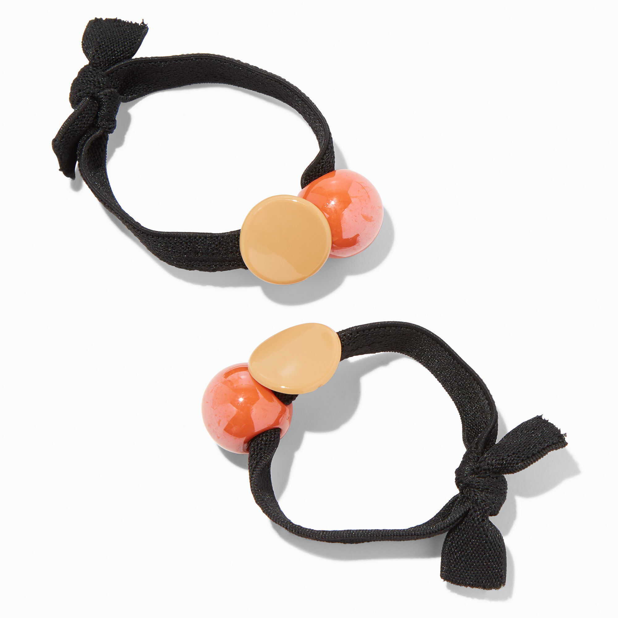 Claire's Gros élastiques perlés orange et jaunes (lot de 2)