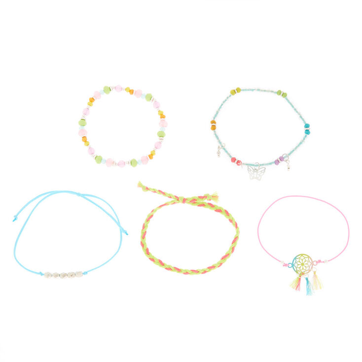Rainbow Dreamcatcher Bracelets - 5 Pack,