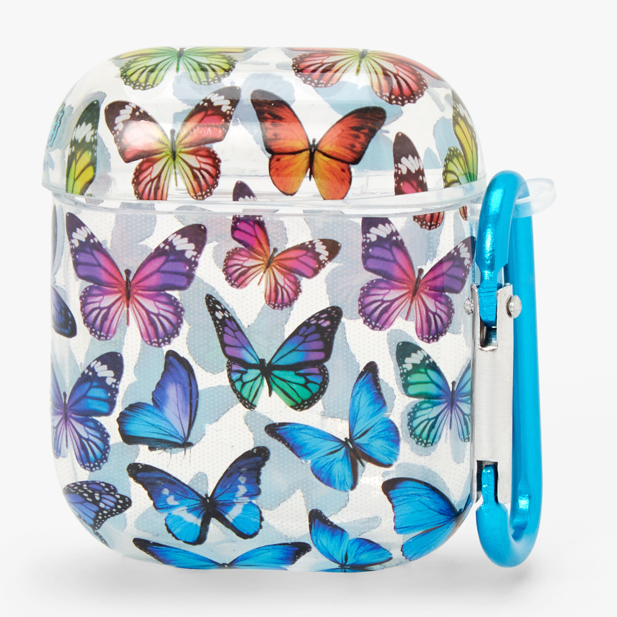 Étui pour coque d’écouteurs en silicone papillon arc-en-ciel - Compatible avec les AirPods® de Apple,