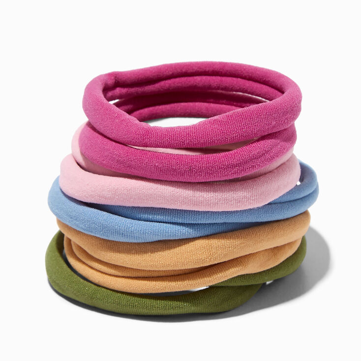 Pink Tonal Rolled Hair Ties - 10 Pack,