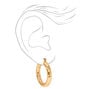 Gold 20MM Laser Cut Textured Tube Hoop Earrings,