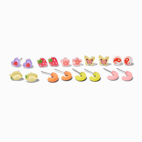 Lemon Yin Yang Earrings Set - 9 Pack,