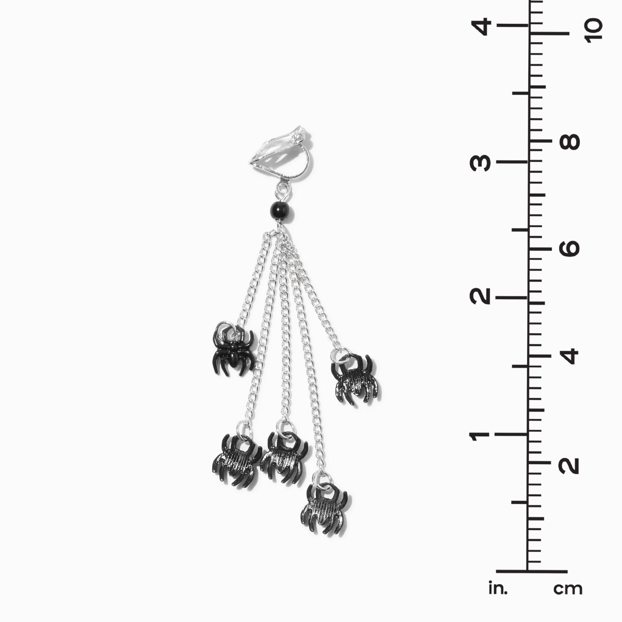 Black Spiders Webs 3 Chain Clip On Drop Earrings Claire s