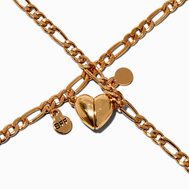 Best Friends Gold-tone Split Heart Charm Bracelets - 2 Pack,