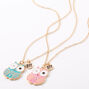 Best Friends Mint &amp; Pink Owl Pendant Necklaces - 2 Pack,