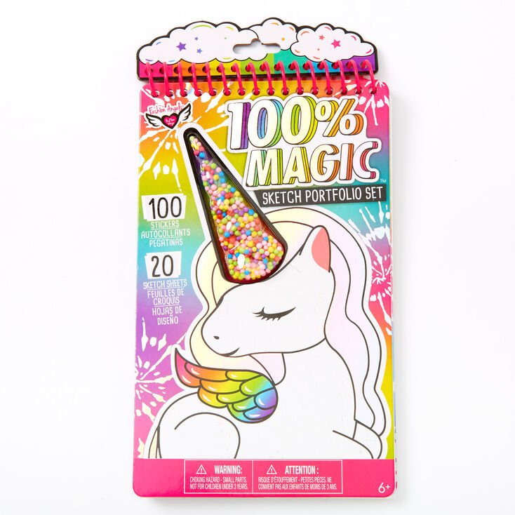 Claire's Carnet de dessin autocollants licorne 100 % magique