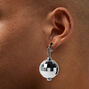 Silver-tone Disco Ball 1&quot; Clip-On Drop Earrings,