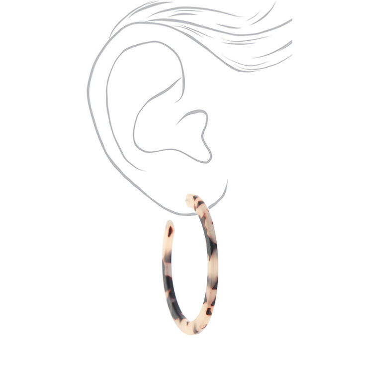 Gold 50MM Resin Tortoiseshell Hoop Earrings,