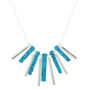 Silver Marble Stick Statement Necklace - Turquoise,