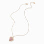 Pink Pav&eacute; Heart Locket Pendant Necklace,