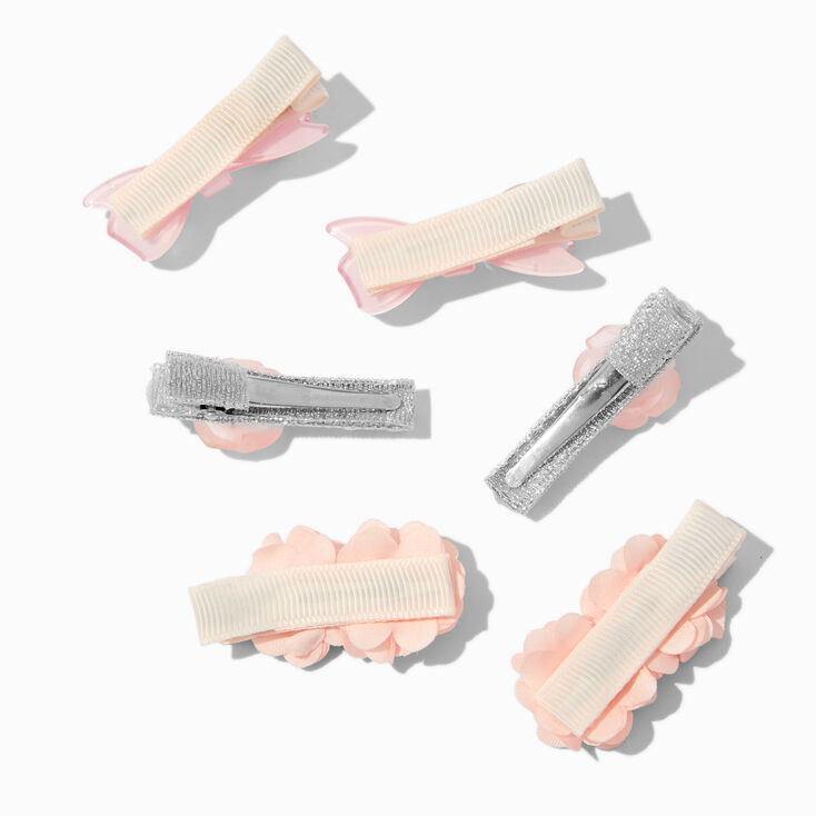 Claire&#39;s Club Pink Rose Hair Clips - 6 Pack,
