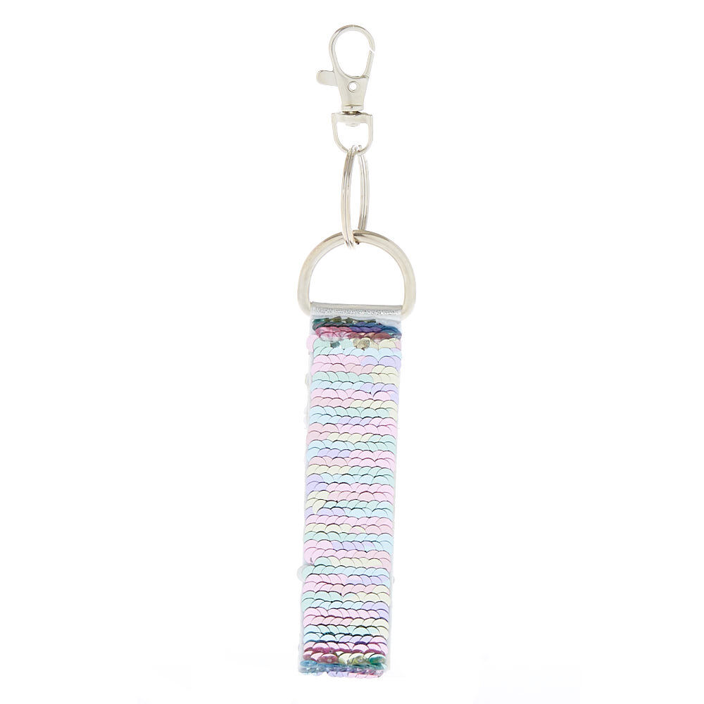 Pastel Holographic Sequin Wrist Strap Keyring