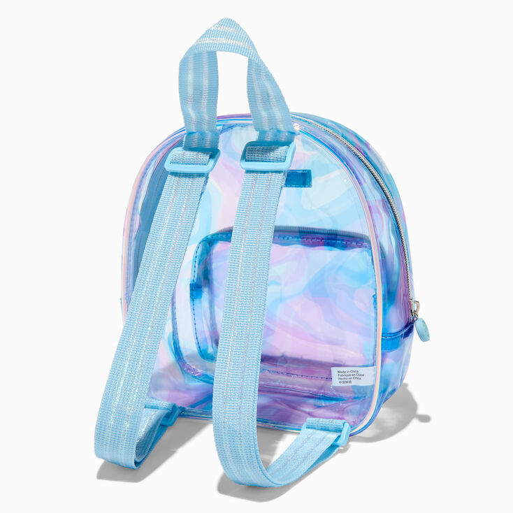 Claire&#39;s Club Blue &amp; Purple Clear Small Backpack,
