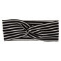 Striped Ribbed Twisted Headwrap - Black,