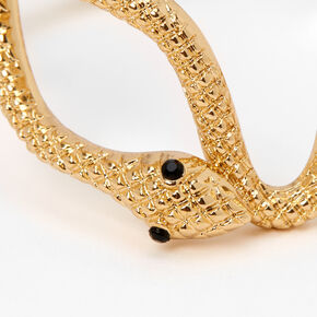 Gold Textured Snake Cuff Bracelet,