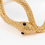 Gold-tone Textured Snake Cuff Bracelet,