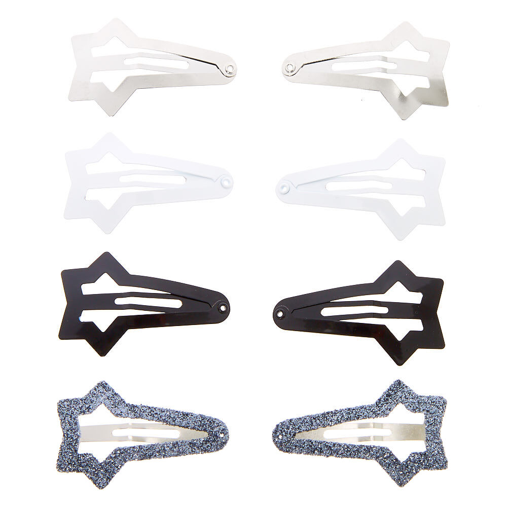 Neutral Star Snap Hair Clips - 8 Pack,
