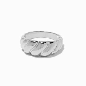 Silver-tone Texture Bubble Ring,