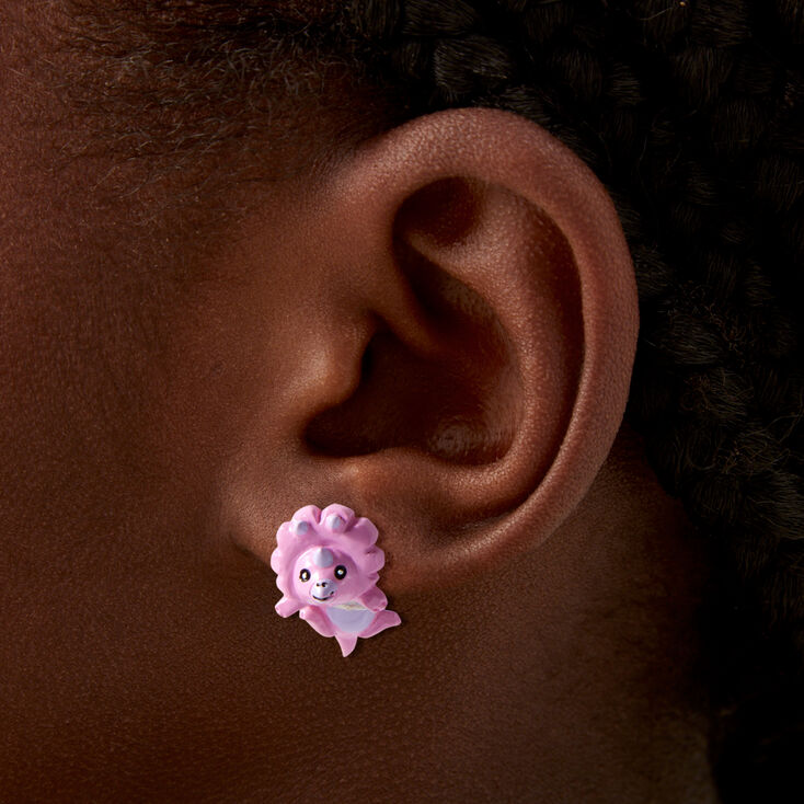Pink Dinosaur Front &amp; Back Earrings,