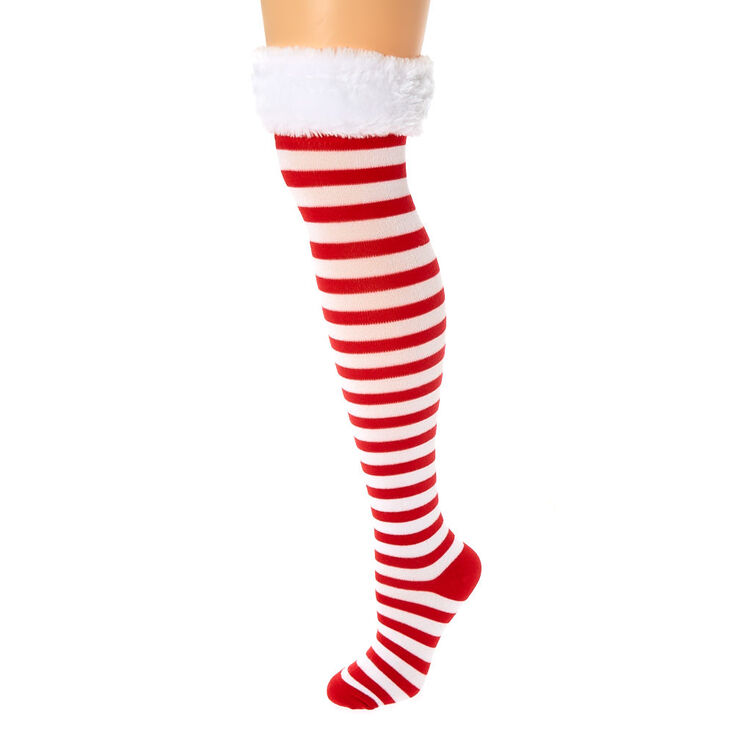 Striped Over The Knee Socks Claires