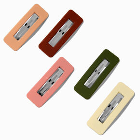 Boho Neutral Rectangular Snap Hair Clips - 5 Pack,