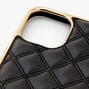 Black Quilted Phone Case with Gold Chain - Fits iPhone&reg; 12 Pro Max,