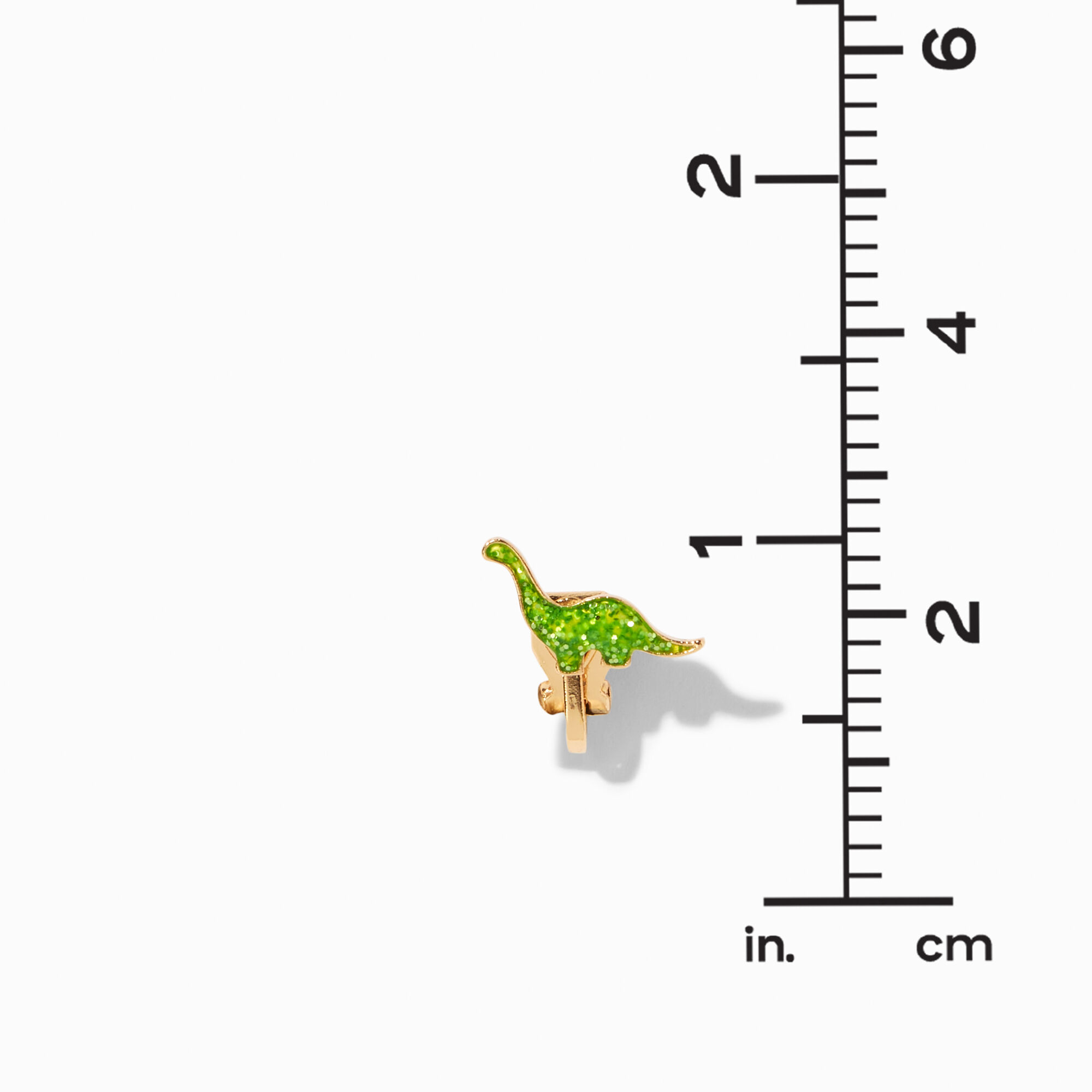 Glitter Dinosaur Clip-On Earrings,