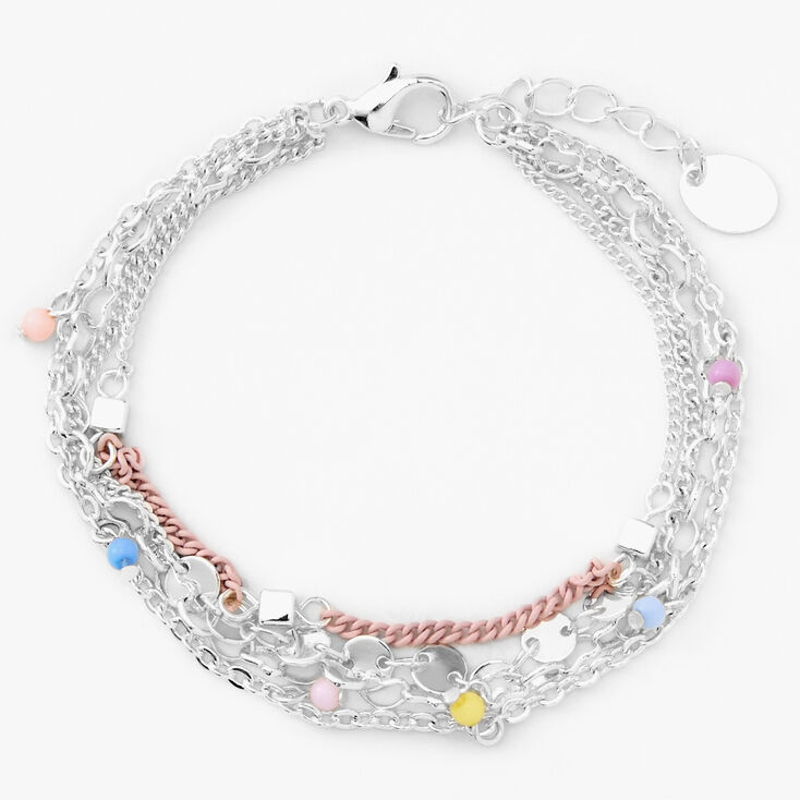 Silver Mixed Multi-Strand Bracelet,