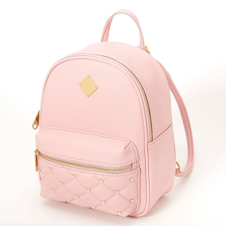 Pearl Quilted Small Backpack - Pink,