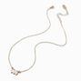 White Rectangular Gold-tone Pendant Necklace ,