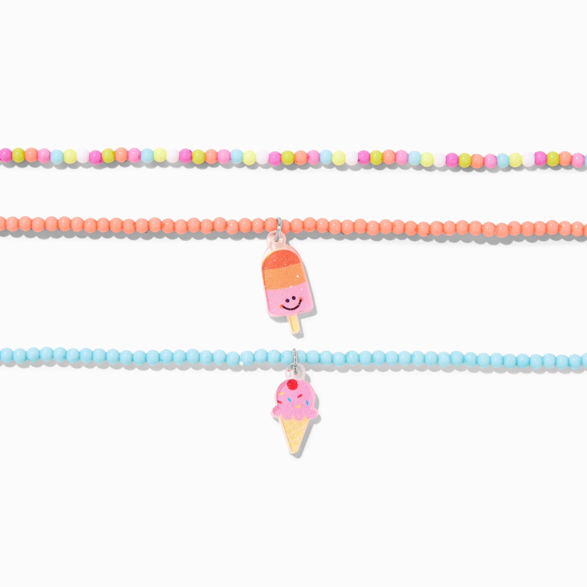 Claire's Club Summer Popsicle Beaded Choker Necklaces - 3 Pack,