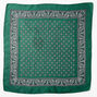 Bandeau bandana soyeux imprim&eacute; floral et cachemire - Vert chasseur,
