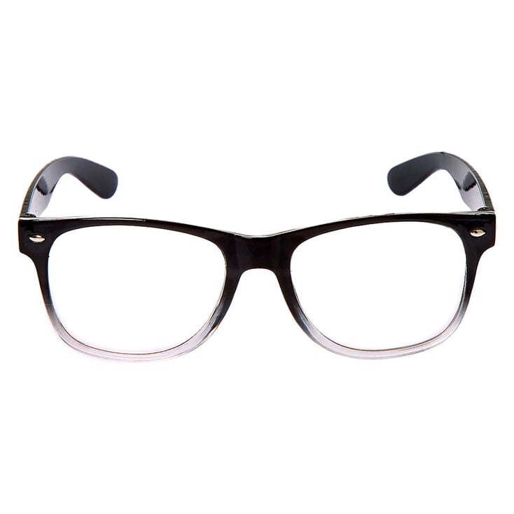Black Ombre Retro Clear Lens Frames,