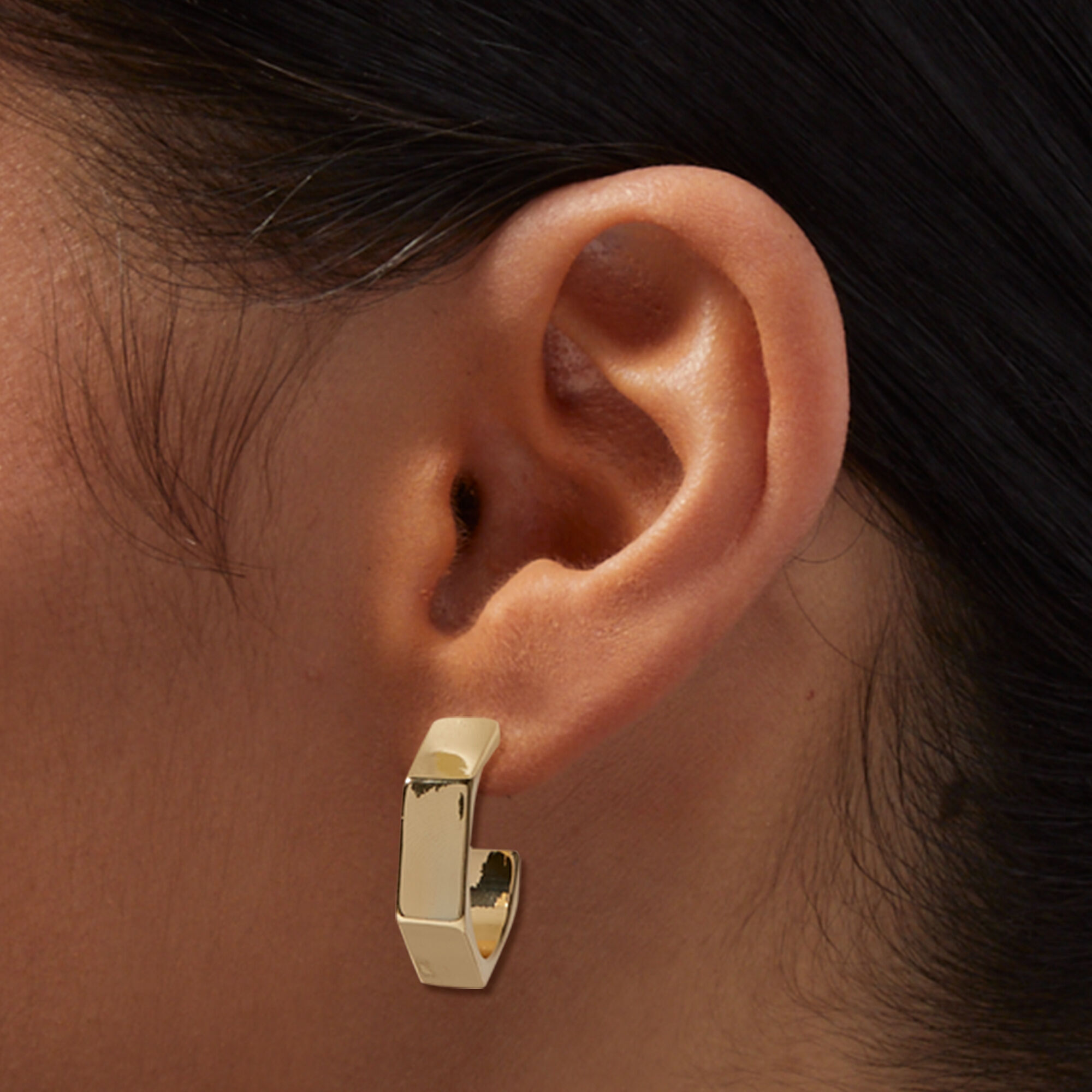 Gold-tone 20MM Hexagon Hoop Earrings,