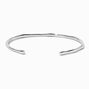 Silver-tone Simple Textured Cuff Bracelet,