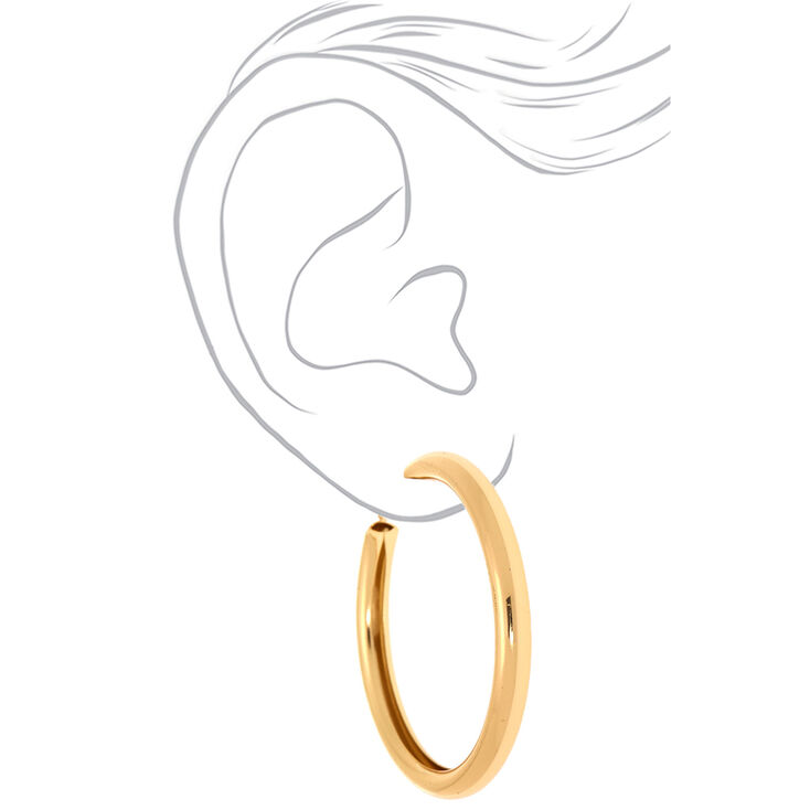 Gold-tone 80MM Tube Hoop Earrings,