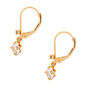 18kt Gold Plated Cubic Zirconia 0.5&quot; Crystal Lever Drop Earrings,
